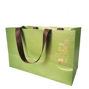 Luxury pearl shiny fancy paper gift bag with ribbon handle 