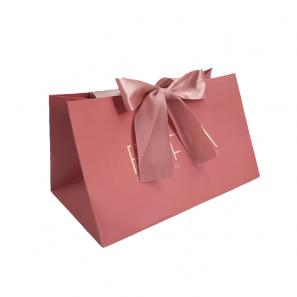 Sweety pink gift bags with ribbon handles for jewelry 