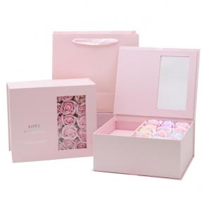 Luxury cardboard fashion accessories jewelry box packaging with PVC window